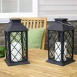 Solar Outdoor Lantern with Flicker LED Candles (2 Pack) - 3
