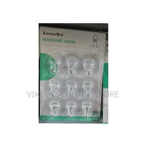 Transparent Adhesive Wall Hooks (Pack of 9)