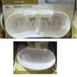 White Double Compartment Wall-Mounted Soap Dish - 2