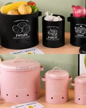 3-Piece Metal Kitchen Storage Canister Set