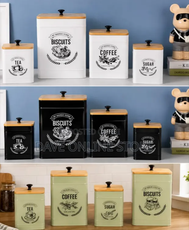 4-Piece Farmhouse-Style Kitchen Canister Set - 1