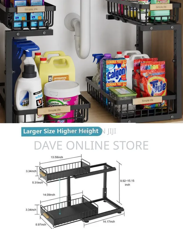 Two-Tier Sliding Under-Sink Organizer - 1