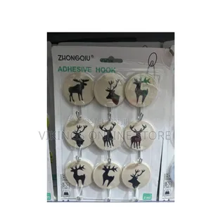 9-Piece Pack Decorative Wall Hooks - Rustic Deer Silhouette