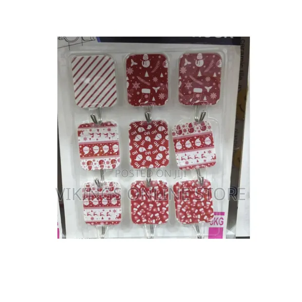 Pack of 9 Decorative Christmas Wall Hooks - 1