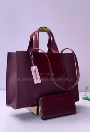 BAGCO Large Structured Tote and Wallet Set