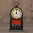 LED Fireplace Lantern With Clock (25cm) - 1