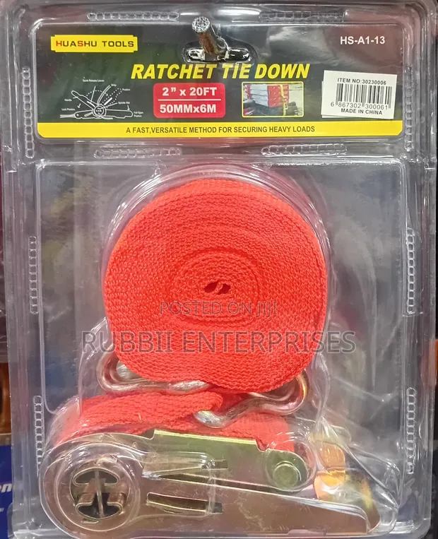 Ratchet Tie Down Strap 2" x 20FT - 1