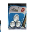 Three White Plastic Self-Adhesive Wall Hooks - 1