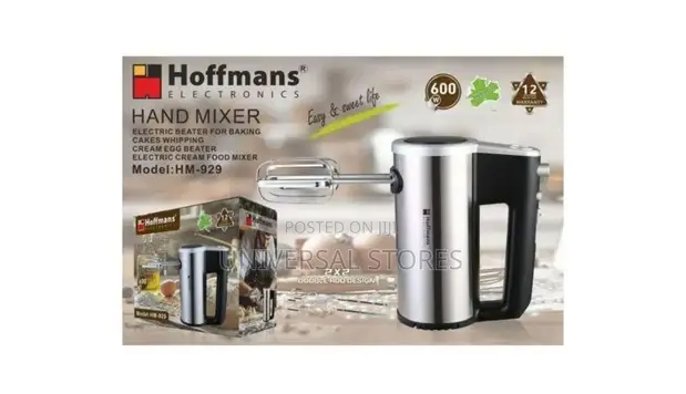 Hoffmans HM-929 Hand Mixer with Double Rod Design - 1
