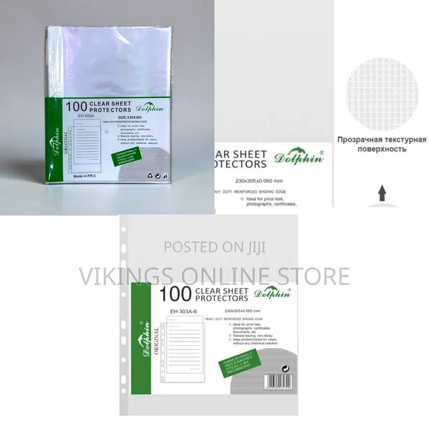 Pack of 100 Dolphin Clear Sheet Protectors (Model EH 303A) - 1