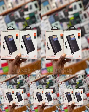 Porodo 4G LTE WiFi 6 Travel Router with 10,000mAh Power Bank