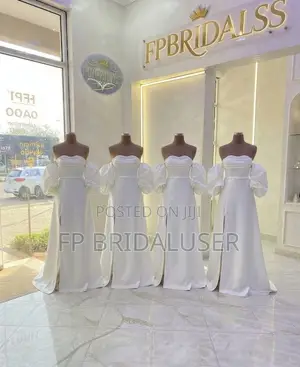 White Off-Shoulder Maid Dresses for Hire