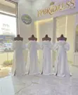 White Off-Shoulder Maid Dresses for Hire - 1