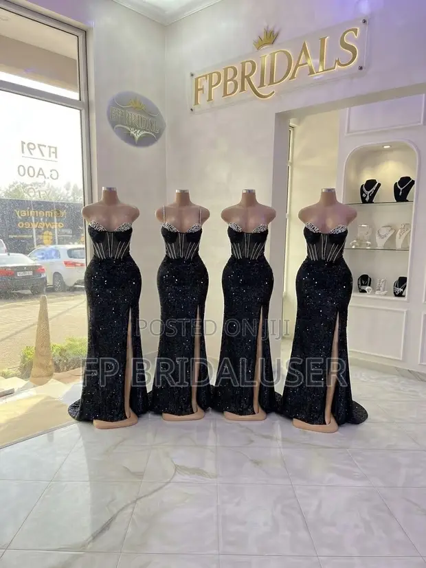 Mermaid Black Bridesmaids Dresses for Hire - 1