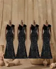 Mermaid Black Bridesmaids Dresses for Hire - 3