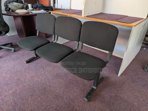 3 Seater Waiting Chair, Fabric - 1