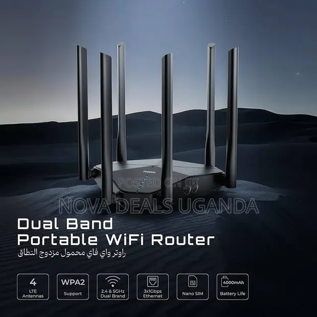 Porodo Dual-Band Portable Wi-Fi Router, 5G Outdoor Wireless Router - 1