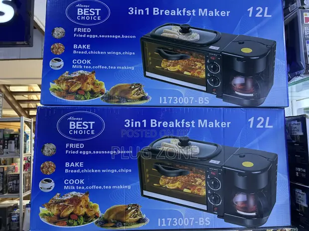 3-in-1 Breakfast Maker: Toaster Oven, Griddle & Coffee Maker - 1