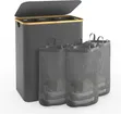 160L Large Laundry Hamper with 3 Sections - 1