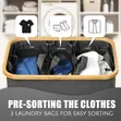 160L Large Laundry Hamper with 3 Sections - 4