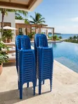 Shiny Blue Events Plastic Chairs - 1