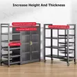 Movable Storage Cabinet with Striped Glass Doors - 5