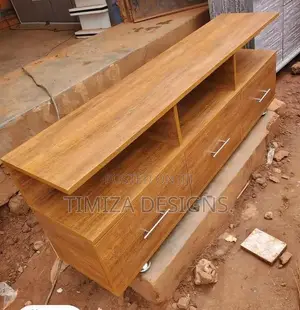 5 Feet Brown Wooden TV Stand with 3 Drawers