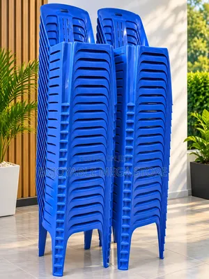 Brand New Stackable Plastic Dining Chairs (Blue)