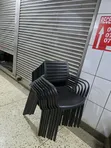 Brand New Stackable Plastic Chairs with Armrests - 2