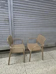 Stackable Breathable Plastic Chairs with Armrests - 1