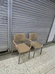 Stackable Breathable Plastic Chairs with Armrests - 2