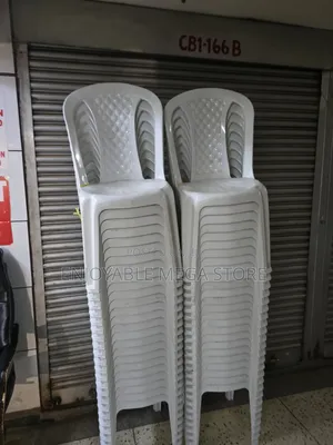 Brand New White Plastic Chairs (Armless)