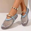 Mesh Mary Jane Flat Fish-Net Shoe - 1