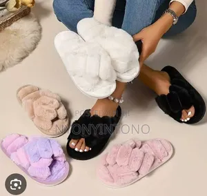 Fluffy Braided Faux Fur Slide House Slippers