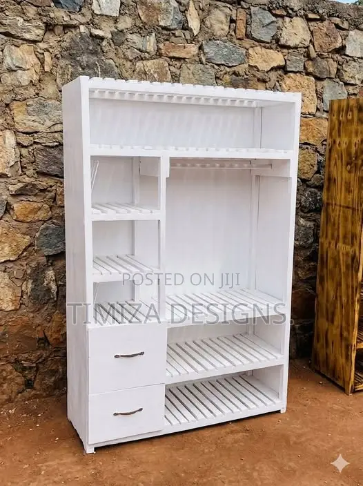 Wooden Open Closet - White - 1