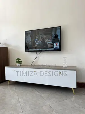 5 Feet Gray TV Stand with Drawers