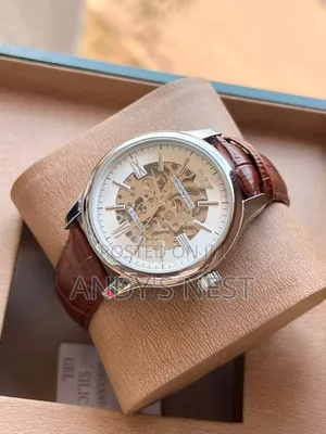 Emporio Armani Brown Leather Automatic Watch for Men