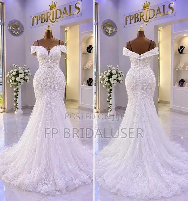 White Mermaid Wedding Dress for Hire - 1