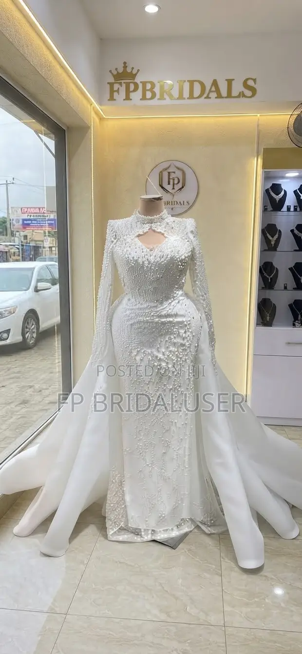 High Neck Wedding Dress for Hire - 1