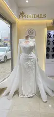 High Neck Wedding Dress for Hire - 1