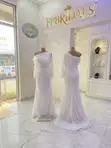 Off Shoulder Long Sleeved Gown for Hire - 1