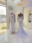 Off Shoulder Long Sleeved Gown for Hire - 2