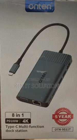 Onten 8-in-1 Type-C Docking Station with 4K Video Support