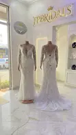 Longsleeved Beaded Gown for Hire - 1