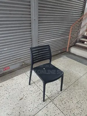Modern Stackable Black Plastic Chairs