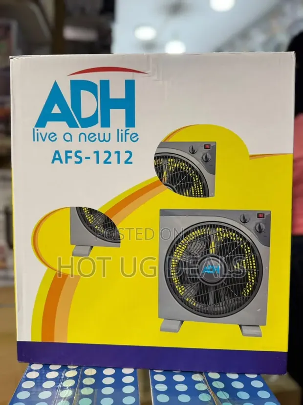 ADH Electric Box Fan – 12-Inch Portable Table Desk Fan - 1