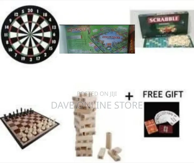 5-in-1 Board Games & Dart Set - 1