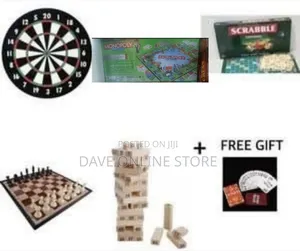 5-in-1 Board Games & Dart Set