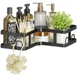 Black Wall-Mounted Bathroom Kitchen Storage Rack Set - 2