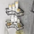 Black Wall-Mounted Bathroom Kitchen Storage Rack Set - 3
